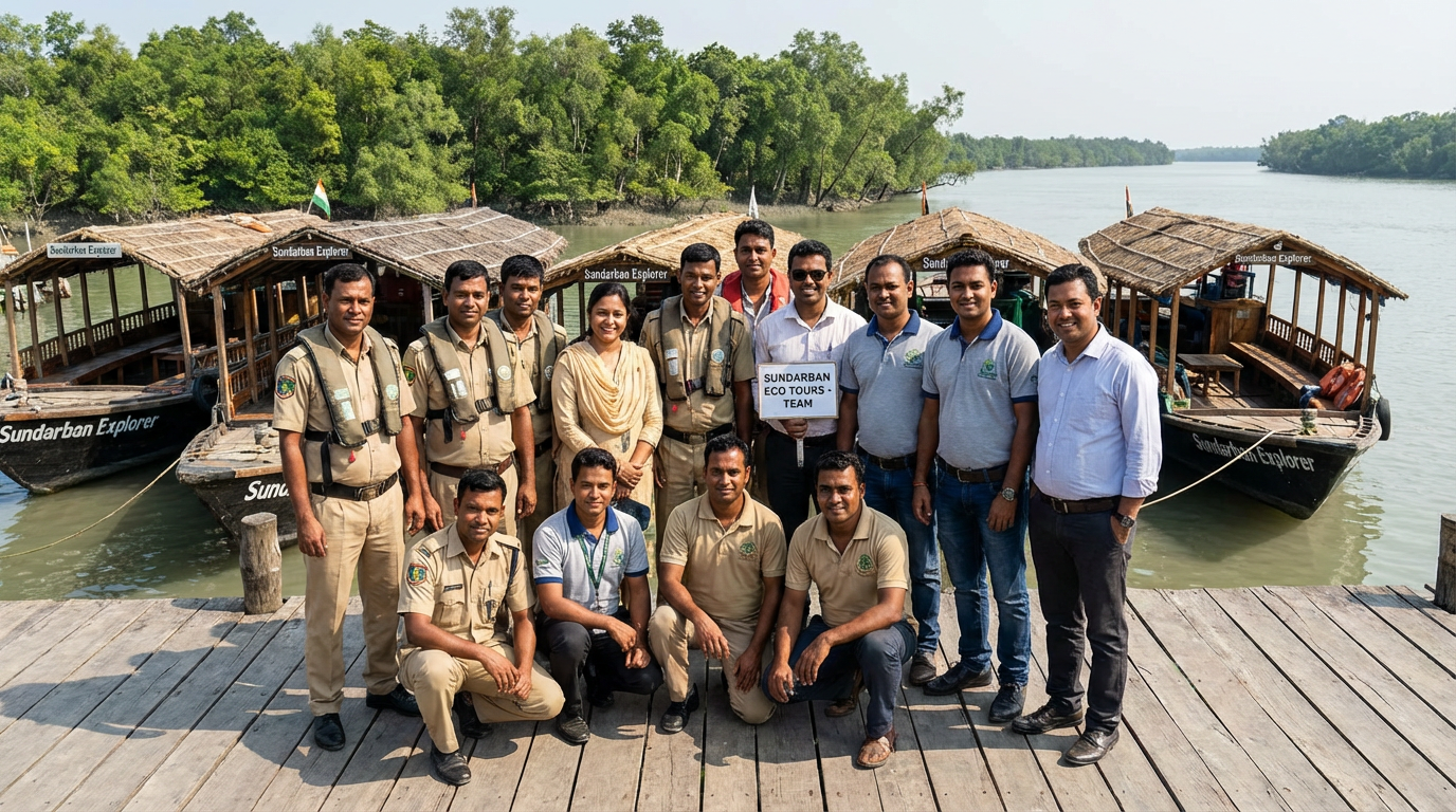 Best Sundarban Tour Operator Team Best Sundarban tour operator professional team at jetty
