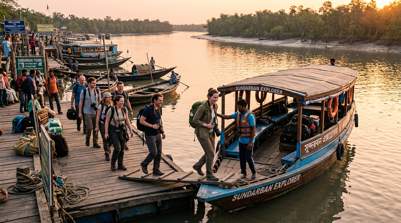 Sundarban 2 nights 3 days itinerary day 1 arrival at jetty