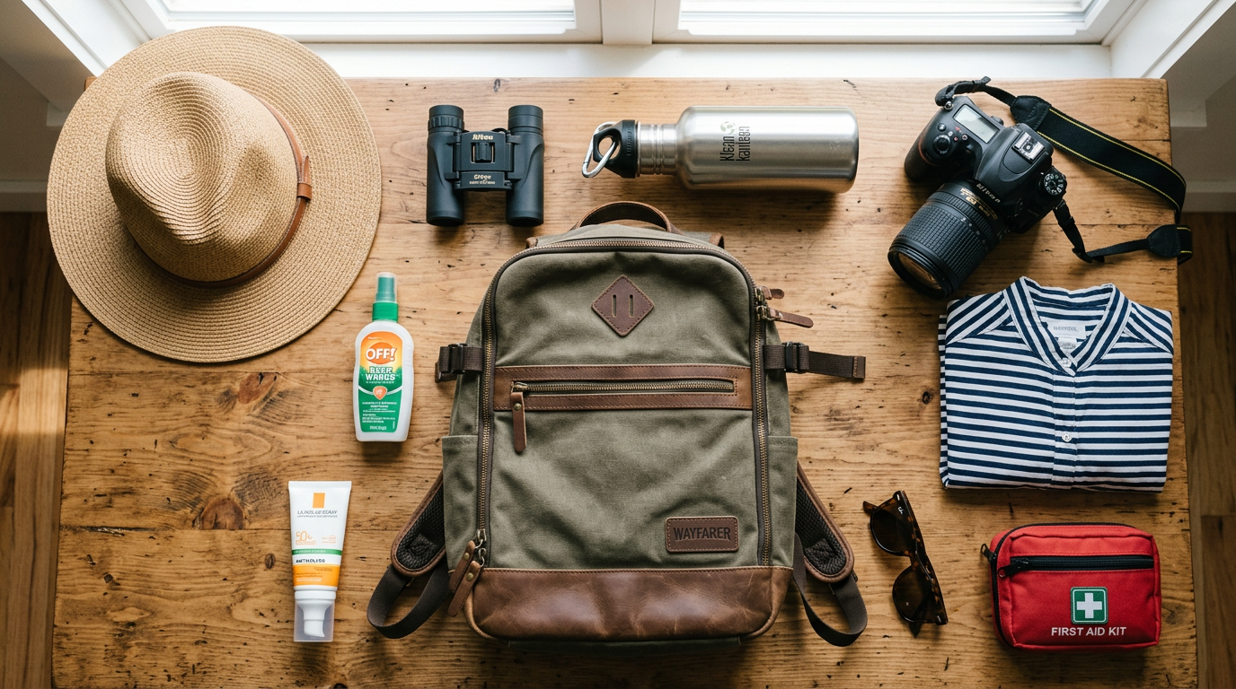 Sundarban tour packing list essentials in backpack