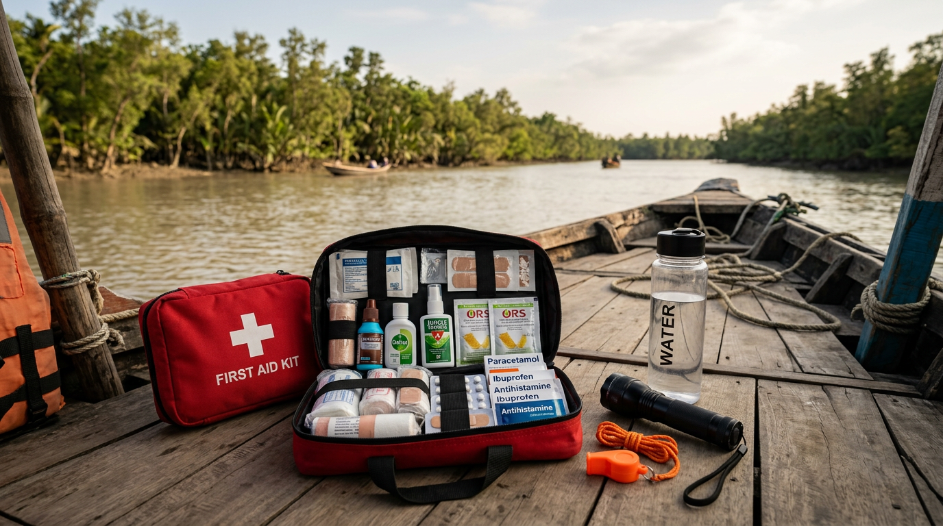 Sundarban tour safety tips first aid kit on boat