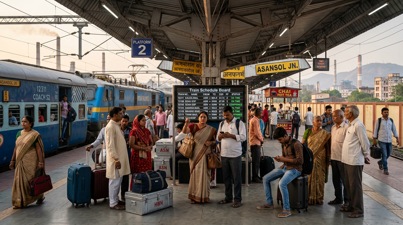 Sundarban tour from Asansol — travelers at Asansol Junction railway station