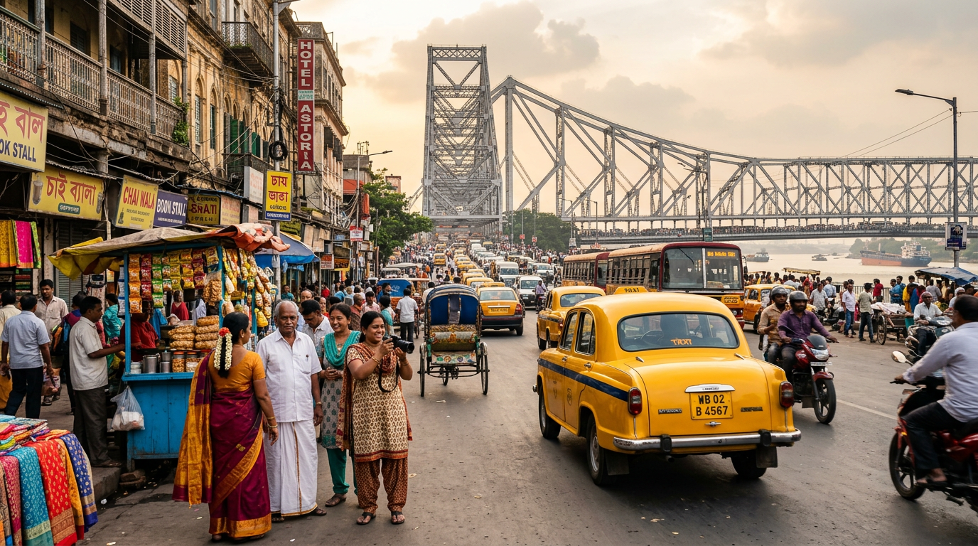 Sundarban tour from Chennai — Kolkata yellow taxi and Howrah Bridge