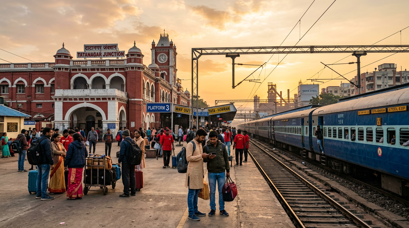 Tatanagar Junction railway station in Jamshedpur departure point for Sundarban tour