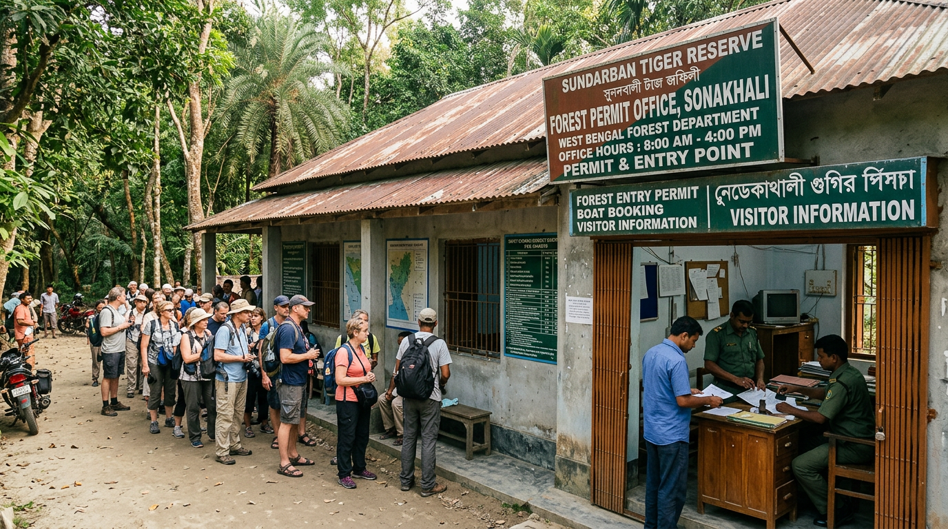 Sonakhali Forest Permit Office — Sundarban Entry Point Forest permit office at Sonakhali for Sundarban Tiger Reserve entry