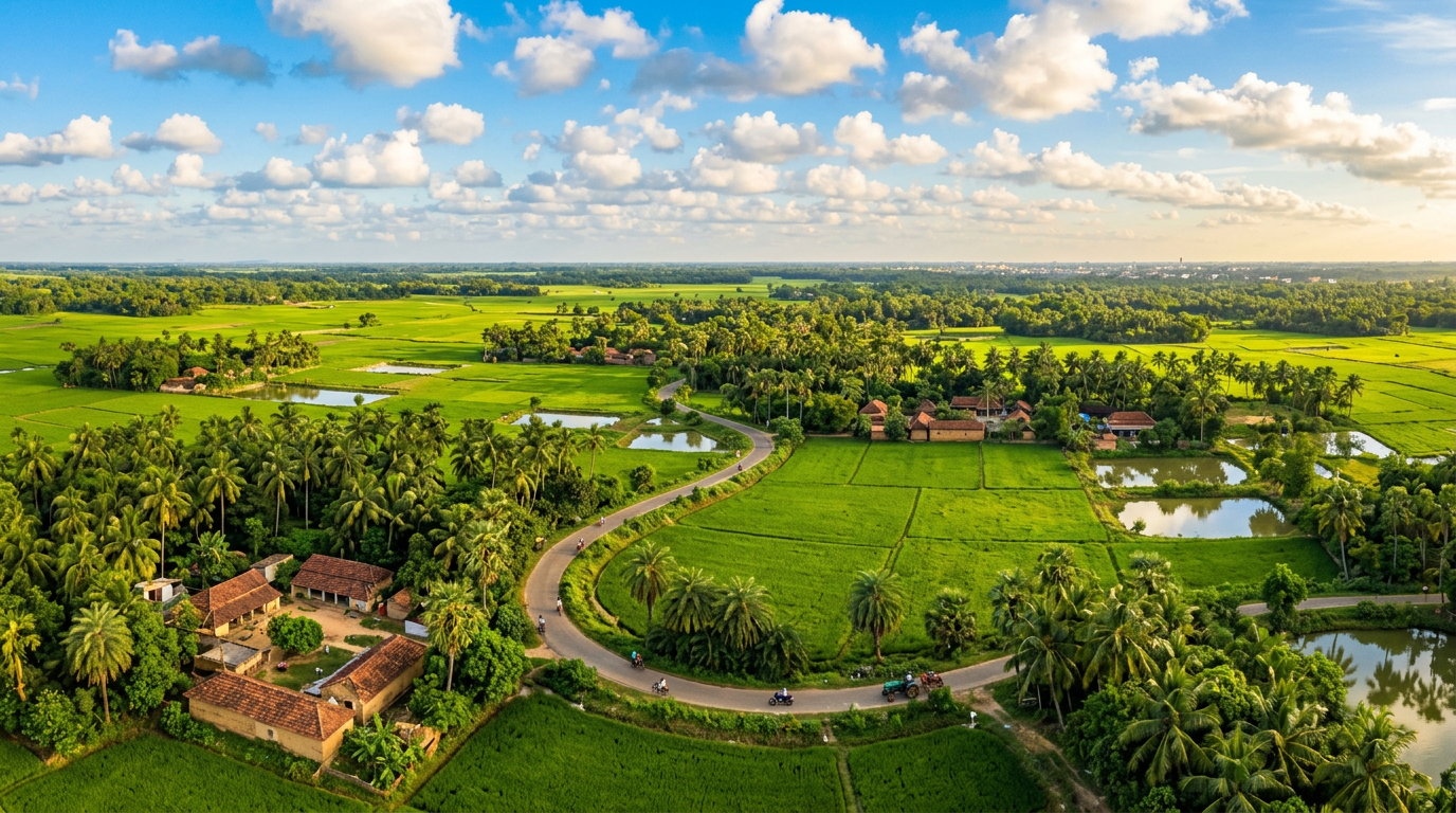 Sundarban Tour from Kharagpur — Scenic Route Through Bengal Countryside Green Bengal countryside between Kharagpur and Kolkata — scenic travel route to Sundarban